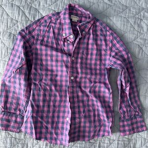 Crewcuts Pink and Blue Plaid Shirt Kids 8